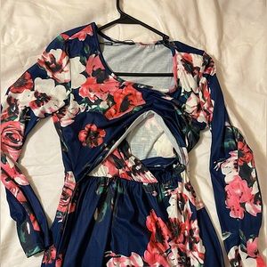 OE Ouges Women’s Nursing Floral Dress size S